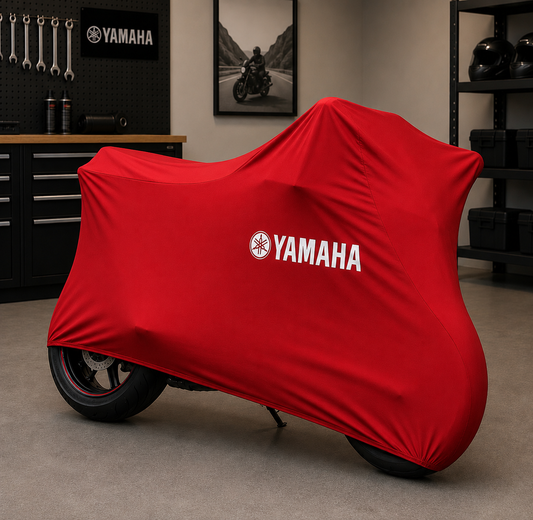 Yamaha Premium Indoor Motorcycle Cover – Soft Breathable Stretch Fabric Garage Dust Protection