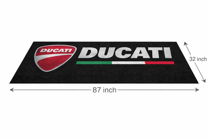 Ducati Motorcycle Garage Floor Mat 32x87 Inches Premium Showroom Rug