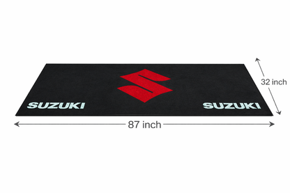 Suzuki Motorcycle Garage Floor Mat 32x87 Inches Premium Showroom Rug