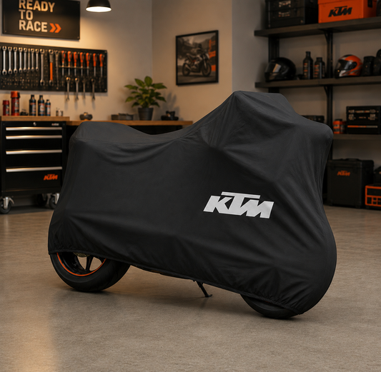 KTM Premium Indoor Motorcycle Cover – Soft Breathable Stretch Fabric Garage Dust Protection