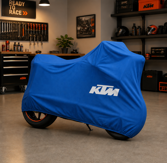 KTM Premium Indoor Motorcycle Cover – Soft Breathable Stretch Fabric Garage Dust Protection