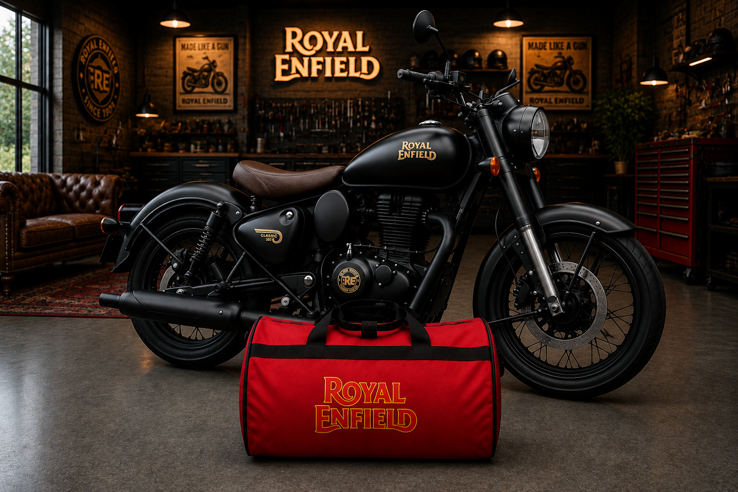 Royal Enfield Motorcycle Duffel Bag – Premium Travel & Gear Bag for Riders