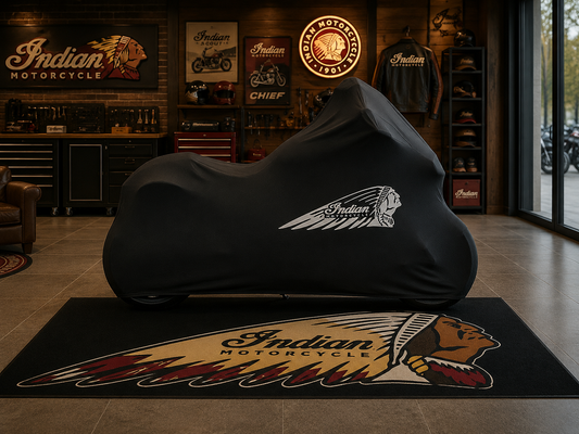 INDIAN Motorcycle Rug & Cover BUNDLE – Choose Indoor or Outdoor Cover