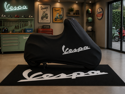 Vespa Motorcycle Rug & Cover BUNDLE – Choose Indoor or Outdoor Cover