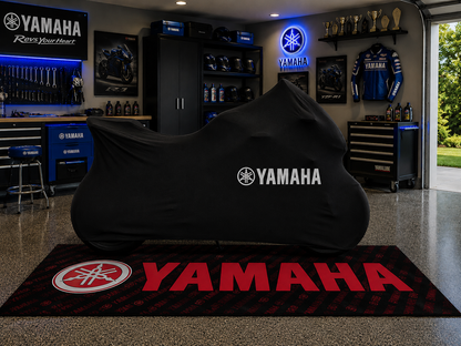 YAMAHA Motorcycle Rug & Cover BUNDLE – Choose Indoor or Outdoor Cover