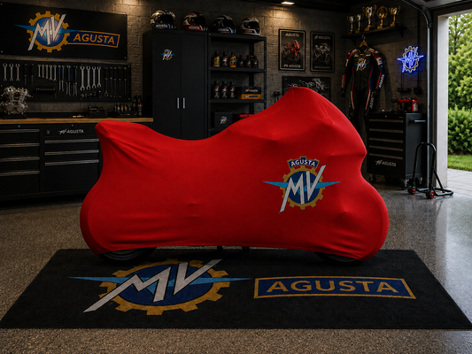 MV AGUSTA Motorcycle Rug & Cover BUNDLE – Choose Indoor or Outdoor Cover