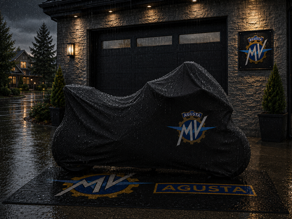 MV AGUSTA Motorcycle Rug & Cover BUNDLE – Choose Indoor or Outdoor Cover