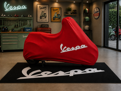 Vespa Motorcycle Rug & Cover BUNDLE – Choose Indoor or Outdoor Cover