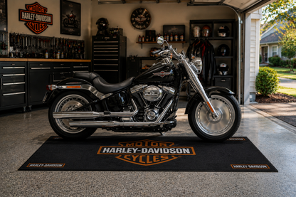 Harley Davidson Motorcycle Garage Floor Mat 32x87 Inches Premium Showroom Rug