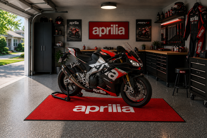 Aprilia Motorcycle Garage Floor Mat 5x7 FT (60x87 Inches) Showroom Rug