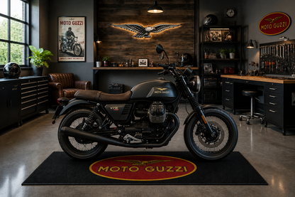 Moto Guzzi Motorcycle Garage Floor Mat 32x87 Inches Premium Showroom Rug