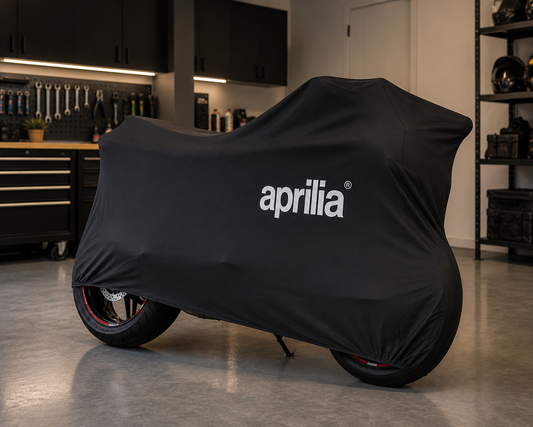 Aprilia Premium Indoor Motorcycle Cover – Soft Breathable Stretch Fabric Garage Dust Protection