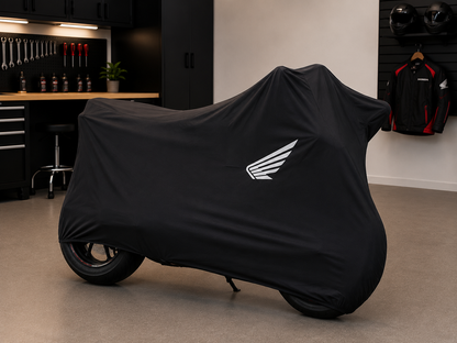Honda Premium Indoor Motorcycle Cover – Soft Breathable Stretch Fabric Garage Dust Protection