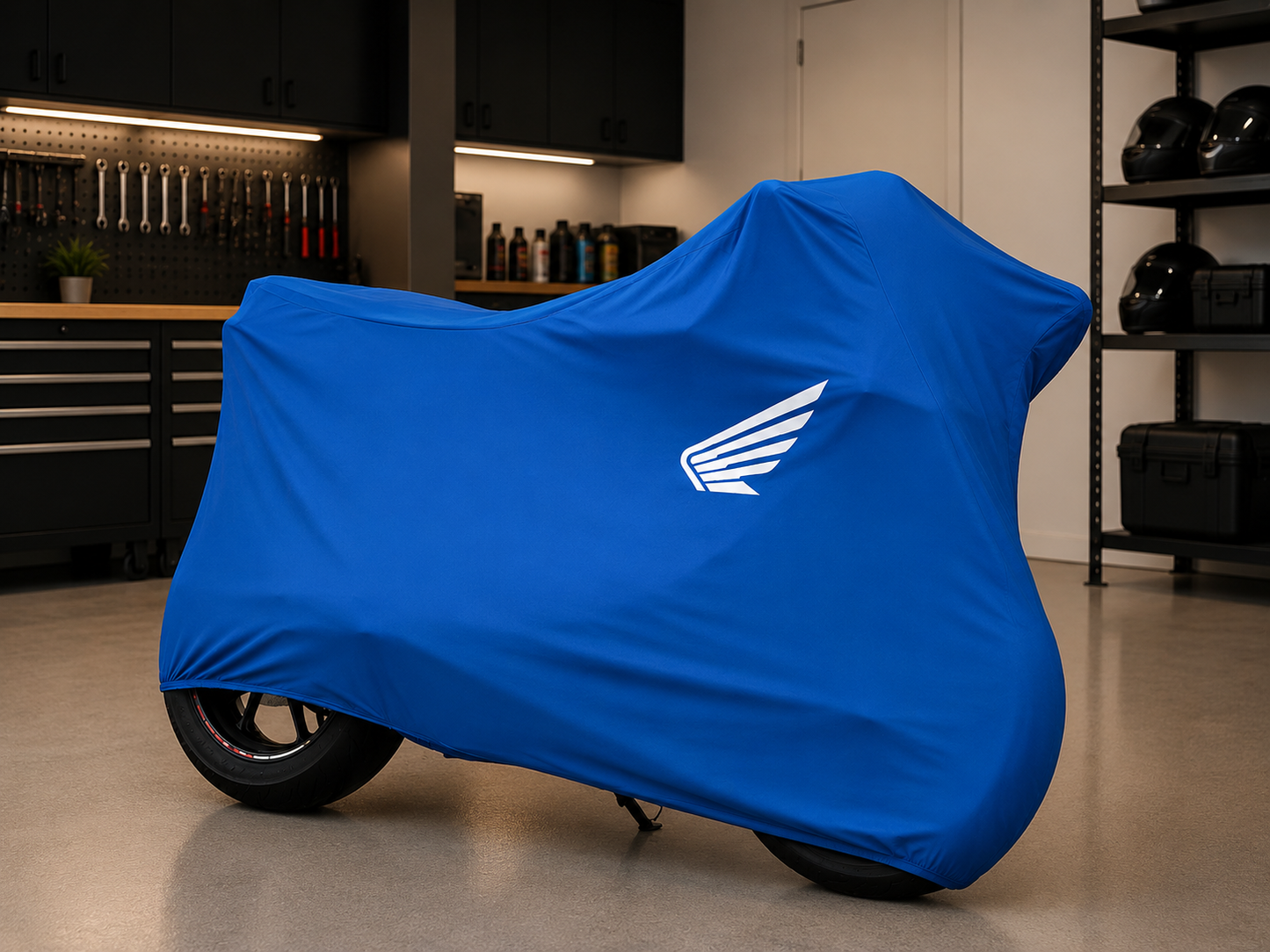 Honda Premium Indoor Motorcycle Cover – Soft Breathable Stretch Fabric Garage Dust Protection