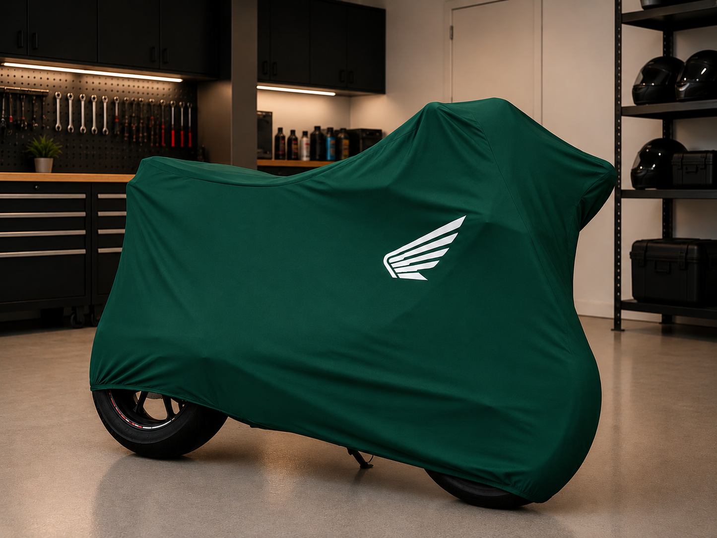 Honda Premium Indoor Motorcycle Cover – Soft Breathable Stretch Fabric Garage Dust Protection