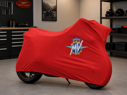 MV Agusta Premium Indoor Motorcycle Cover – Soft Breathable Stretch Fabric Garage Dust Protection
