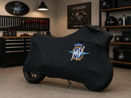 MV Agusta Premium Indoor Motorcycle Cover – Soft Breathable Stretch Fabric Garage Dust Protection