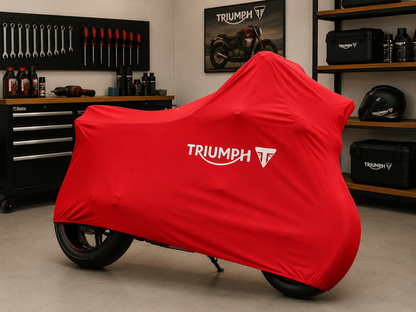 Triumph Premium Indoor Motorcycle Cover – Soft Breathable Stretch Fabric Garage Dust Protection