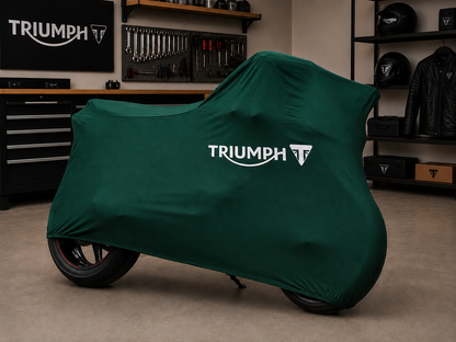 Triumph Premium Indoor Motorcycle Cover – Soft Breathable Stretch Fabric Garage Dust Protection