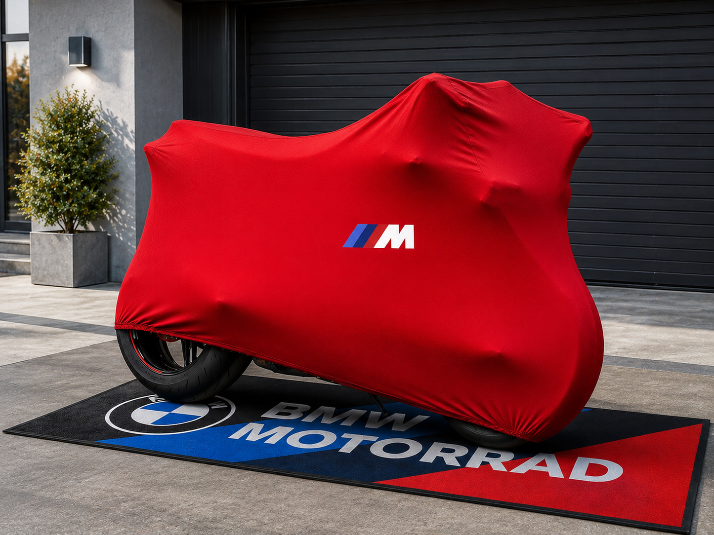BMW M Motorcycle Premium Indoor Motorcycle Cover – Soft Breathable Stretch Fabric Garage Dust Protection