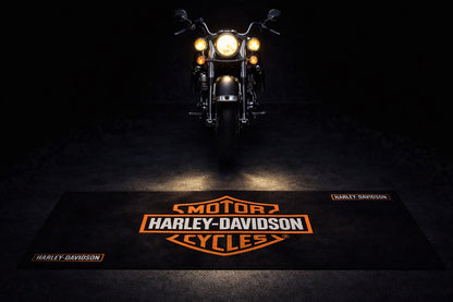 Harley Davidson Motorcycle Garage Floor Mat 32x87 Inches Premium Showroom Rug