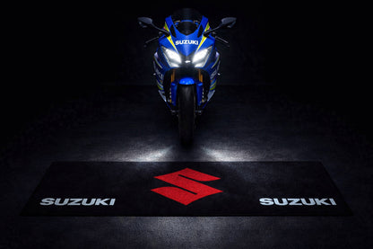 Suzuki Motorcycle Garage Floor Mat 32x87 Inches Premium Showroom Rug