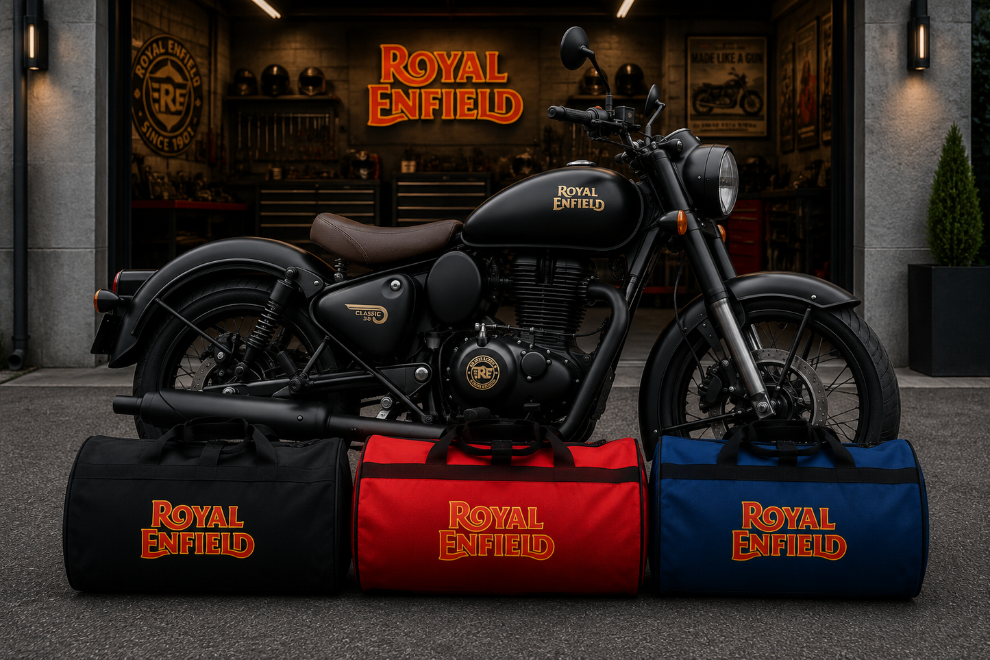 Royal Enfield Motorcycle Duffel Bag – Premium Travel & Gear Bag for Riders