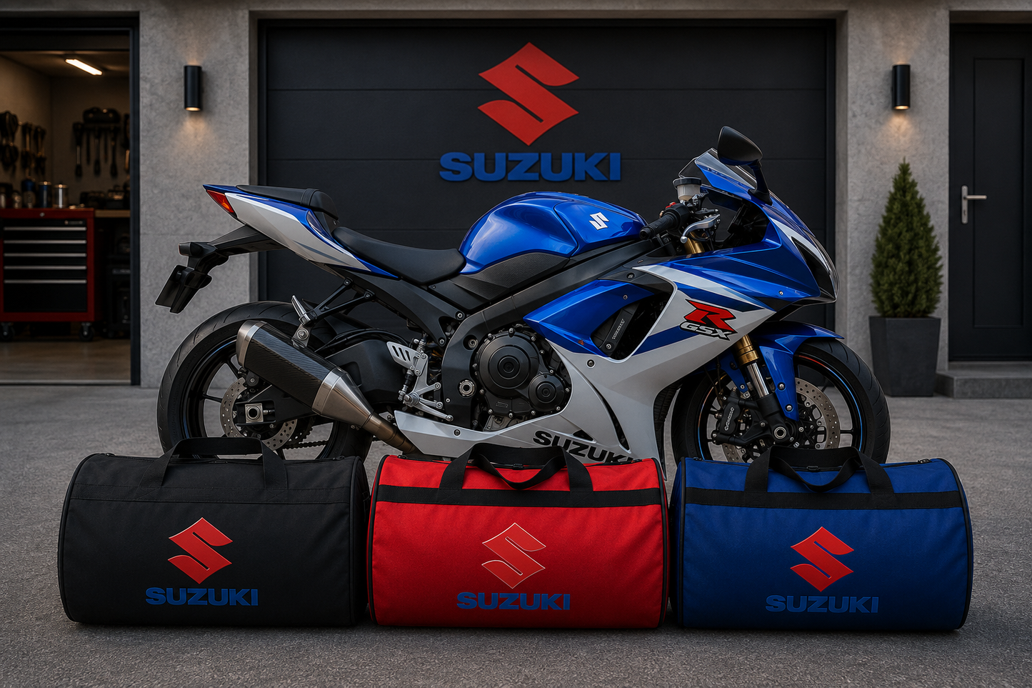 Suzuki Motorcycle Duffel Bag – Premium Travel & Gear Bag for Riders